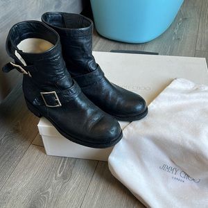 Jimmy Choo Moto Boots with box and dust bag, size 39